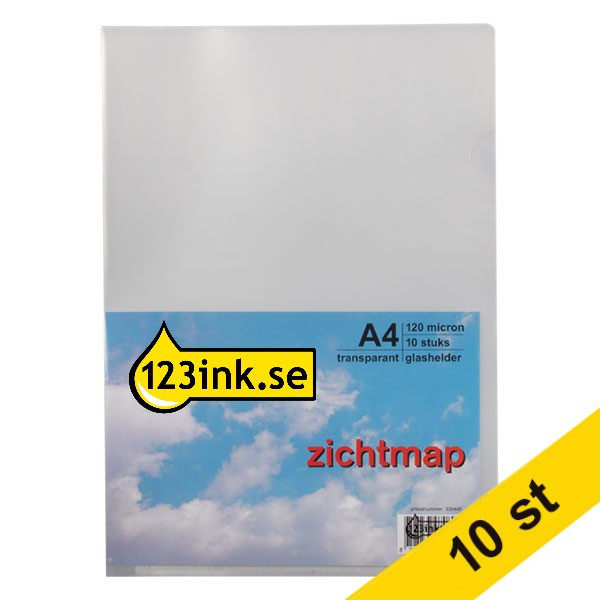 Aktmapp A4 120my | 123ink transparent | L-öppning | 100st 301210 - 1