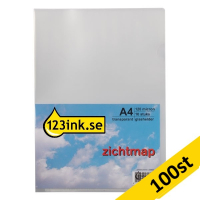 Aktmapp A4 120my | 123ink transparent | L-öppning | 100st 301210