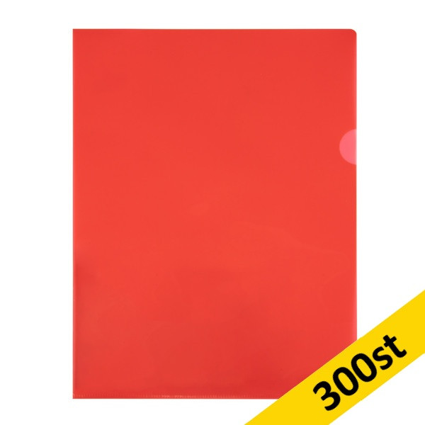 Aktmapp A4 120my | 123ink transparent röd | L-öppning | 300st​​ 390652 - 1
