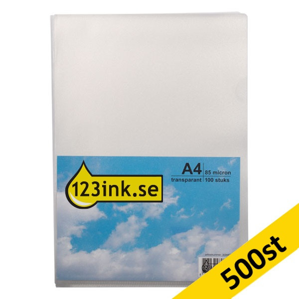 Aktmapp A4 85my | 123ink transparent | L-öppning | 500st 301212 - 1