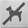 Alco Skylt "Förbud mot hundar" rostfritt stål (9x9cm)