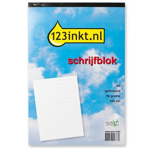 Anteckningsblock A4 linjerat | 100 ark | 123ink  301125 - 1