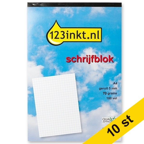 Anteckningsblock A4 rutat | 100 ark | 123ink | 10st⭐ 300572 - 1