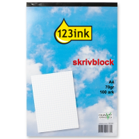 Anteckningsblock A4 rutat | 100 ark | 123ink 300288
