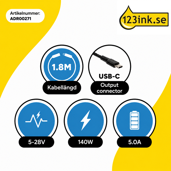 Apple MacBook USB-C adapter | 140W (varumärket 123ink) ADR00271 - 3