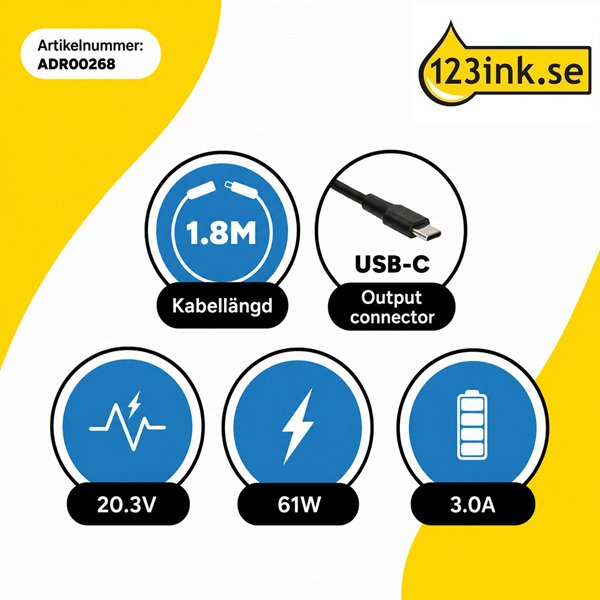Apple MacBook USB-C adapter | 61W (varumärket 123ink) ADR00268 - 2