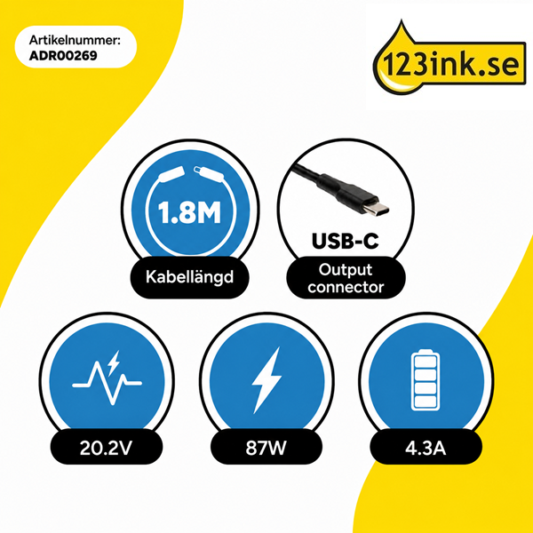Apple MacBook USB-C adapter | 87W (varumärket 123ink) ADR00269 - 3
