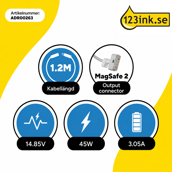 Apple MagSafe 2 Power Adapter | 45W (varumärket 123ink) ADR00263 - 3
