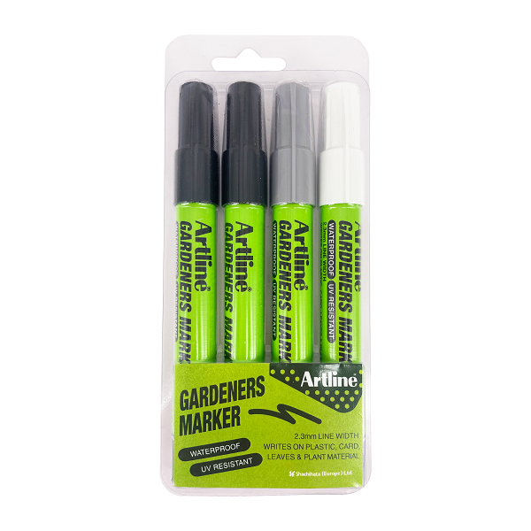 > Gardeners Marker 2.3mm | Artline | 2x svart 1x vit 1x silver | 4st 362059 - 1