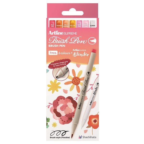 [] Penselpennor set | Artline Supreme floral | 7st 501500 - 1