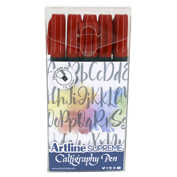 [DP] Kalligrafipenna 1.0-5.0mm | Artline Supreme | röd 5st 360062 - 1