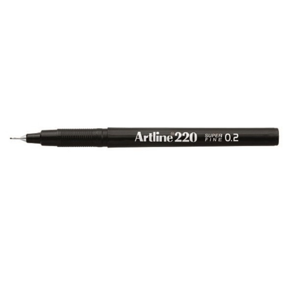 Artline Fineliner 0.2mm | Artline 220 Superfine | svart 0642203 238364 - 1