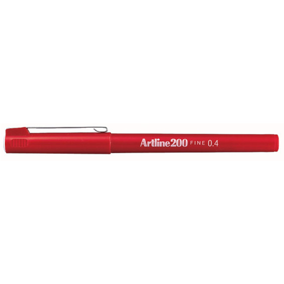 Artline Fineliner 0.4mm | Artline 200 Fine 0.4 | röd 0643202 238524 - 1