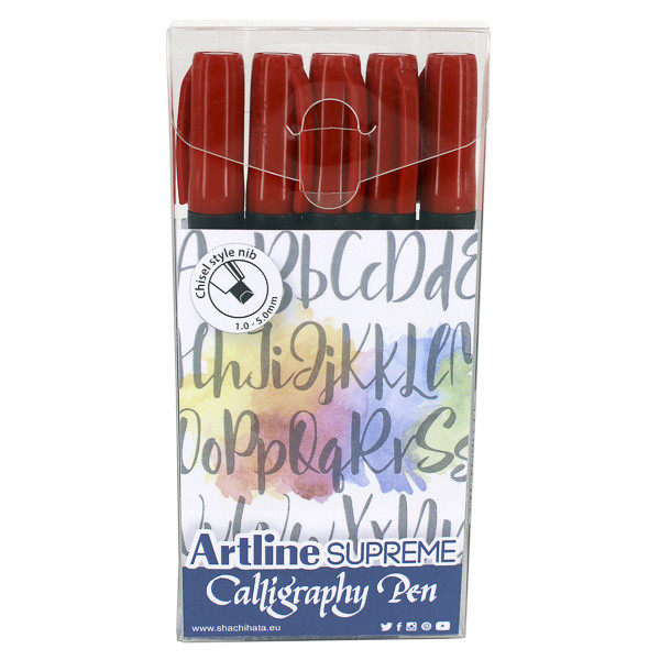 Artline Kalligrafipenna 1.0-5.0mm | Artline Supreme | röd | 5st EPF-240/5W/3 360062 - 1