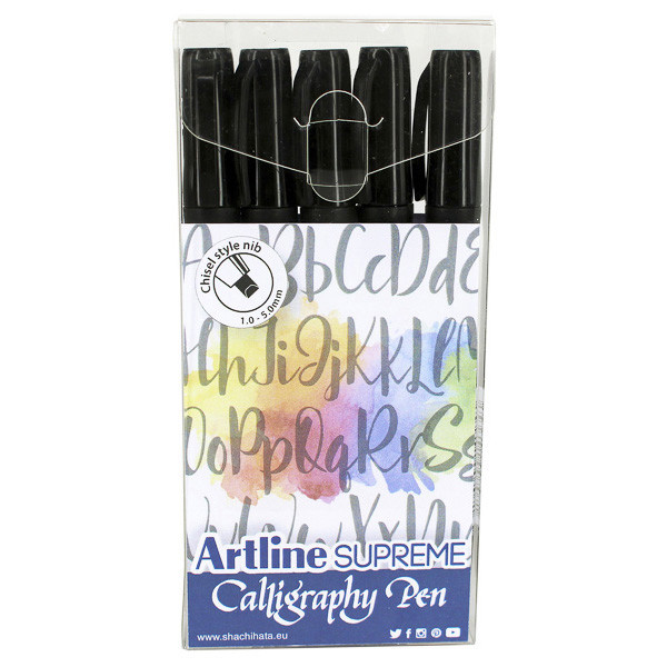 Artline Kalligrafipenna 1.0-5.0mm | Artline Supreme | svart | 5st EPF-240/5W/1 360060 - 1