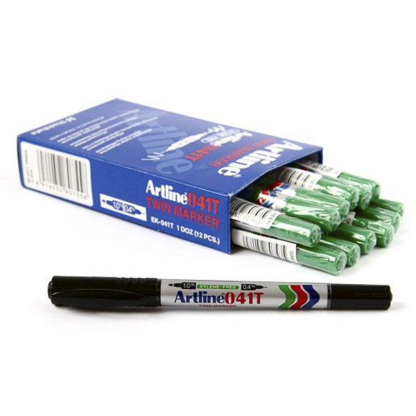 Artline Märkpenna permanent 0.4-1.0mm | Artline 041T (2-i-1) | grön EK-041TGREEN 360078 - 1