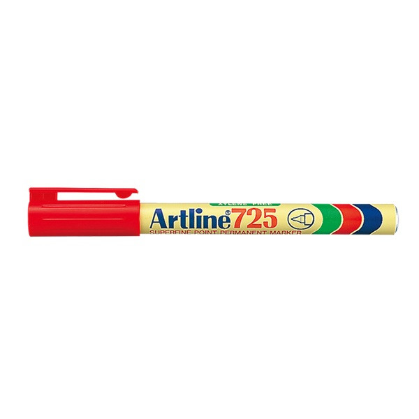 Artline Märkpenna permanent 0.4mm | Artline 725 Superfine | röd EK-725RED 501057 - 1