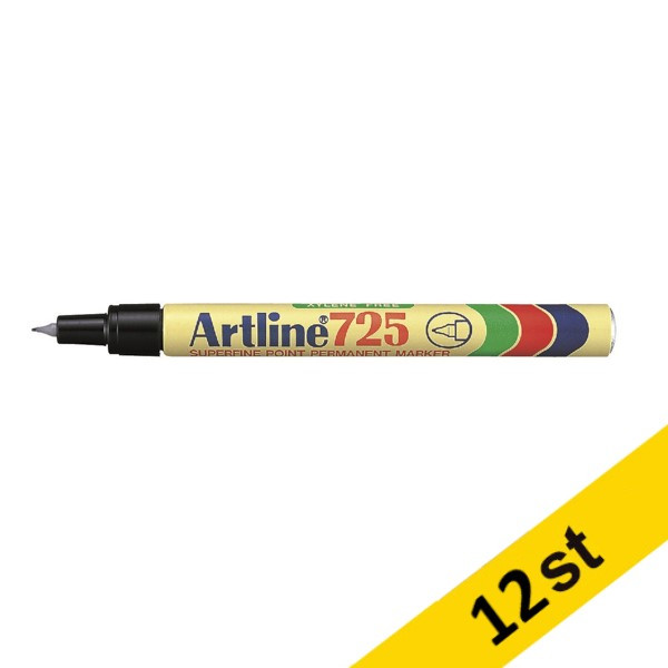 Artline Märkpenna permanent 0.4mm | Artline 725 Superfine | svart | 12st  360663 - 1