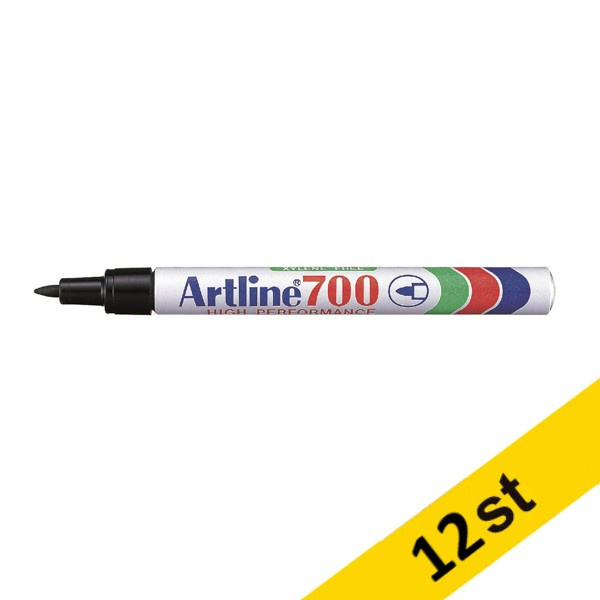 Artline Märkpenna permanent 0.7mm | Artline 700 | svart | 12st  360644 - 1
