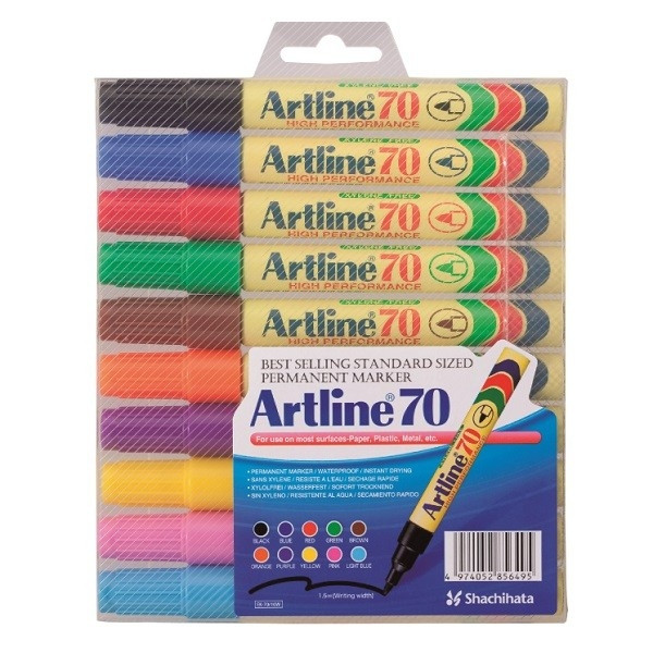 Artline Märkpenna permanent 1.5mm | Artline 70 | sorterade färger | 10st 0070W10 238437 - 1