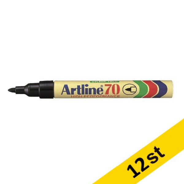 Artline Märkpenna permanent 1.5mm | Artline 70 | svart | 12st  360617 - 1