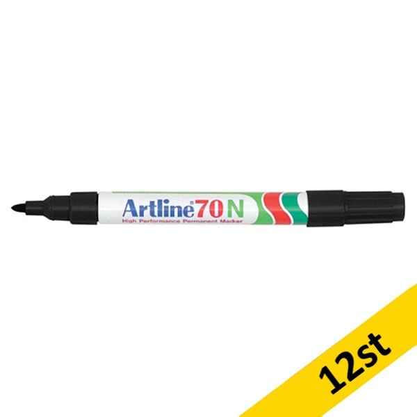 Märkpenna permanent 1.5mm | Artline 70 | svart | 12st 360617 - 1