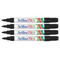 Märkpenna permanent 1.5mm | Artline 70 | svart | 4st 238770