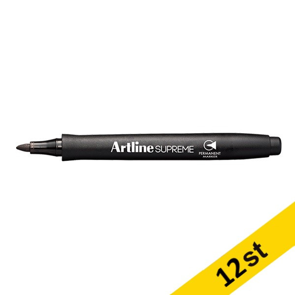 Märkpenna permanent 1mm | Artline Supreme | svart | 12st 501088 - 1