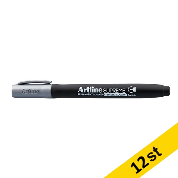 Märkpenna permanent 1mm | Artline Supreme Metallic | silver | 12st 501097 - 1