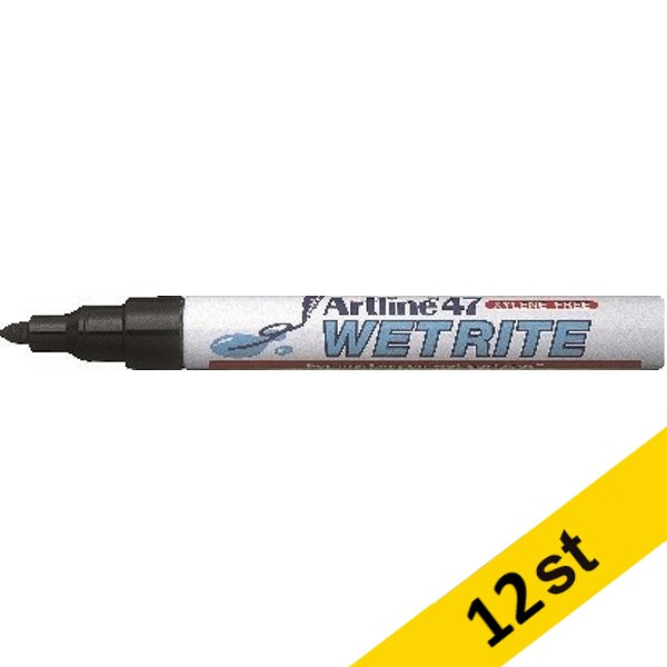Artline Märkpenna utomhusbruk 1.5mm | Artline 47 Wetrite | svart | 12st  360554 - 1