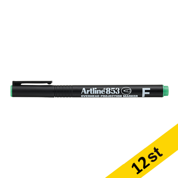 Overheadpenna permanent 0.5mm | Artline 853 | grön | 12st 500938 - 1