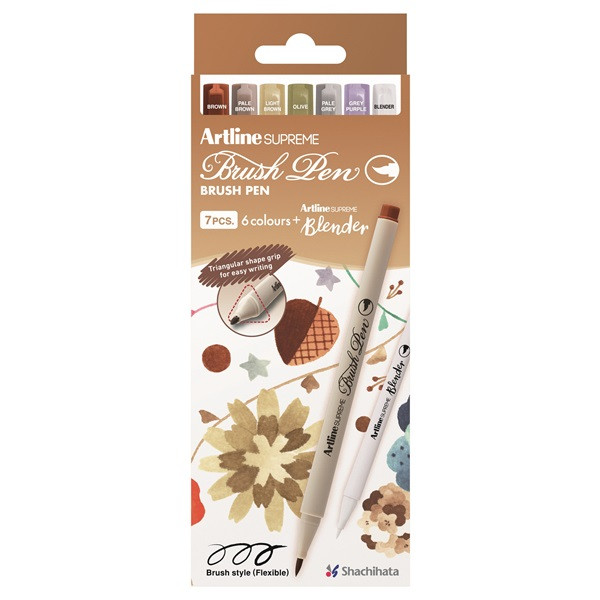 Penselpennor set | Artline Supreme earth | 7st 501501 - 1