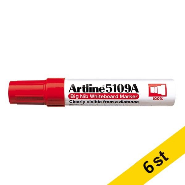 Whiteboardpenna 10mm | Artline 5109A BIG | röd | 6st 501337 - 1