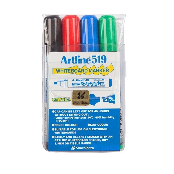 Artline Whiteboardpenna 2.0-5.0mm | Artline 519 | sorterade färger | 4st 051994 238461 - 1