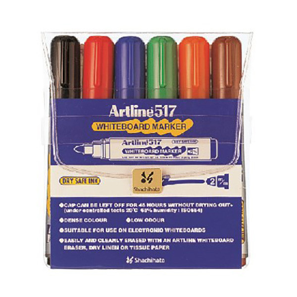 Artline Whiteboardpenna 3mm | Artline 517 | sorterade färger | 6st EK-517/6W96 360093 - 1