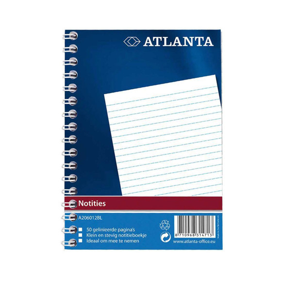 Atlanta Spiralblock A6 linjerat | 50 ark | Atlanta 2206012600 203046 - 1