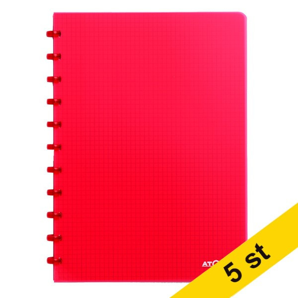 Skrivbok A4 rutat | röd | 72 ark | 5 x 5mm | Atoma Trendy | 5st 405315 - 1