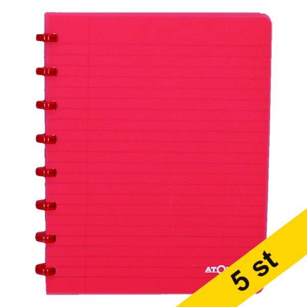 Skrivbok A5 linjerad | röd | 72 ark | Atoma Trendy | 5st 405295 - 1