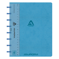 Skrivbok A5 rutat med linjal | blå | 72 ark | Aurora Adoc 330084