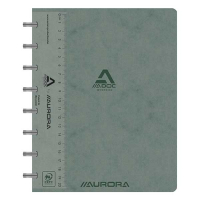 Skrivbok A5 rutat med linjal | grå | 72 ark | Aurora Adoc 330083