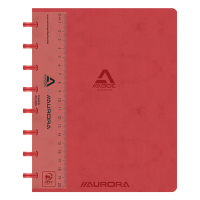 Skrivbok A5 rutat med linjal | röd | 72 ark | Aurora Adoc 330085