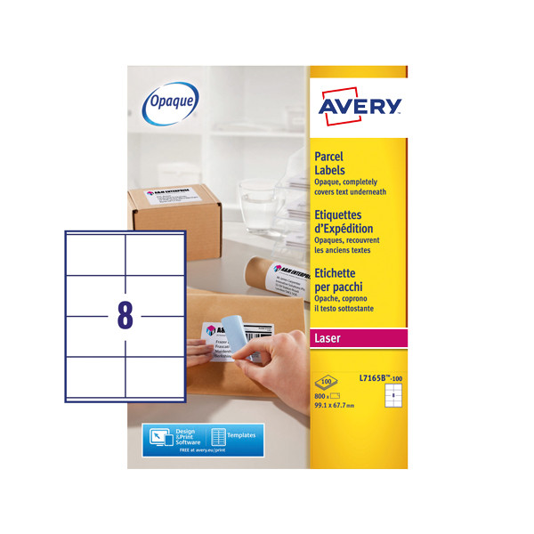 Avery ​​​​​​​​​​​​​​Fraktetiketter | 99,1 x 67,7mm | Avery L7165B-100 | 800st L7165B-100 212807 - 1