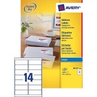 Avery Adressetiketter | 99,1 x 38,1mm | Avery J8163-100 | 1.400st J8163-100 212310