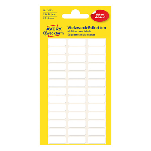 Avery Etiketter | 20 x 8mm | vit | Avery 3073 | 234st 3073 212156 - 1