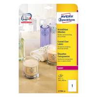 Avery Etiketter | 210 x 297mm | transparent | Avery L7784-25 | 25st L7784-25 212692