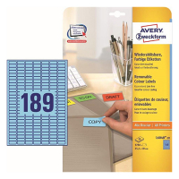 Avery Etiketter | 25,4 x 10mm | blå | Avery L6048-20 | 3.780st AV-L6048-20 212819