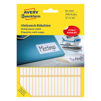 Avery Etiketter | 37 x 5mm | vit | Avery 3322 | 1.976st 3322 212174