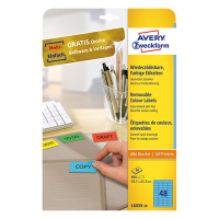Avery Etiketter | 45,7 x 21,2mm | blå | Avery L6039-20 | 960st L6039-20 212761