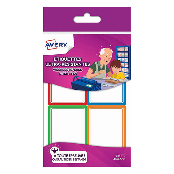 Avery Etiketter | 45 x 65mm | röd | Avery RES16 | 16st RES16 212796 - 1