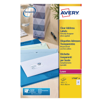 Avery Etiketter | 63,5 x 38,1mm | transparent | Avery L7560-25 | 525st L7560-25 212540